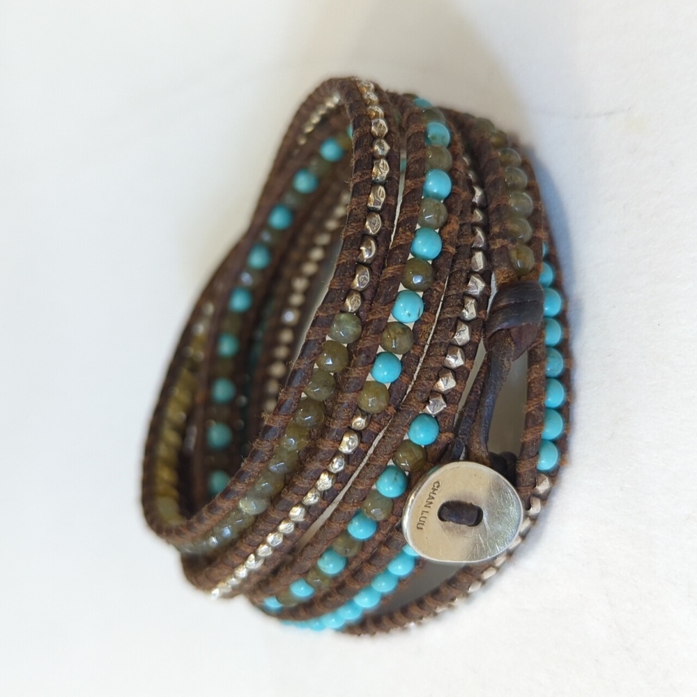 Chan Luu wrap bracelet Santi Turquoise 18k gold plated 925 NEEDS REPAIR